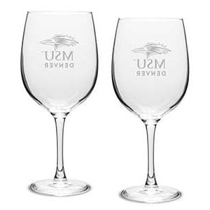 密歇根州立大学丹佛 branded wine glass set